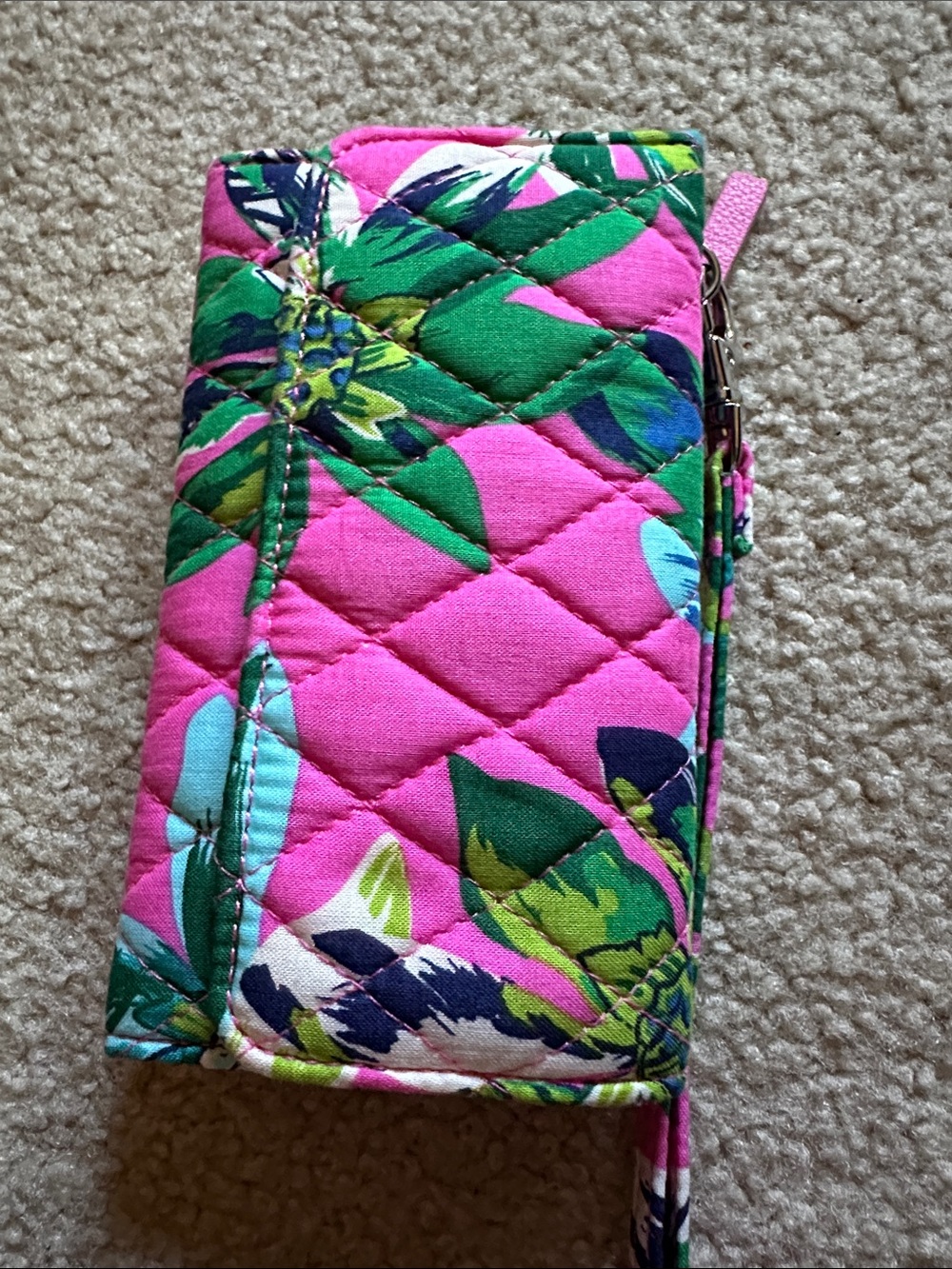 Vera Bradley Pink Green Floral Quilted Wallet brand new